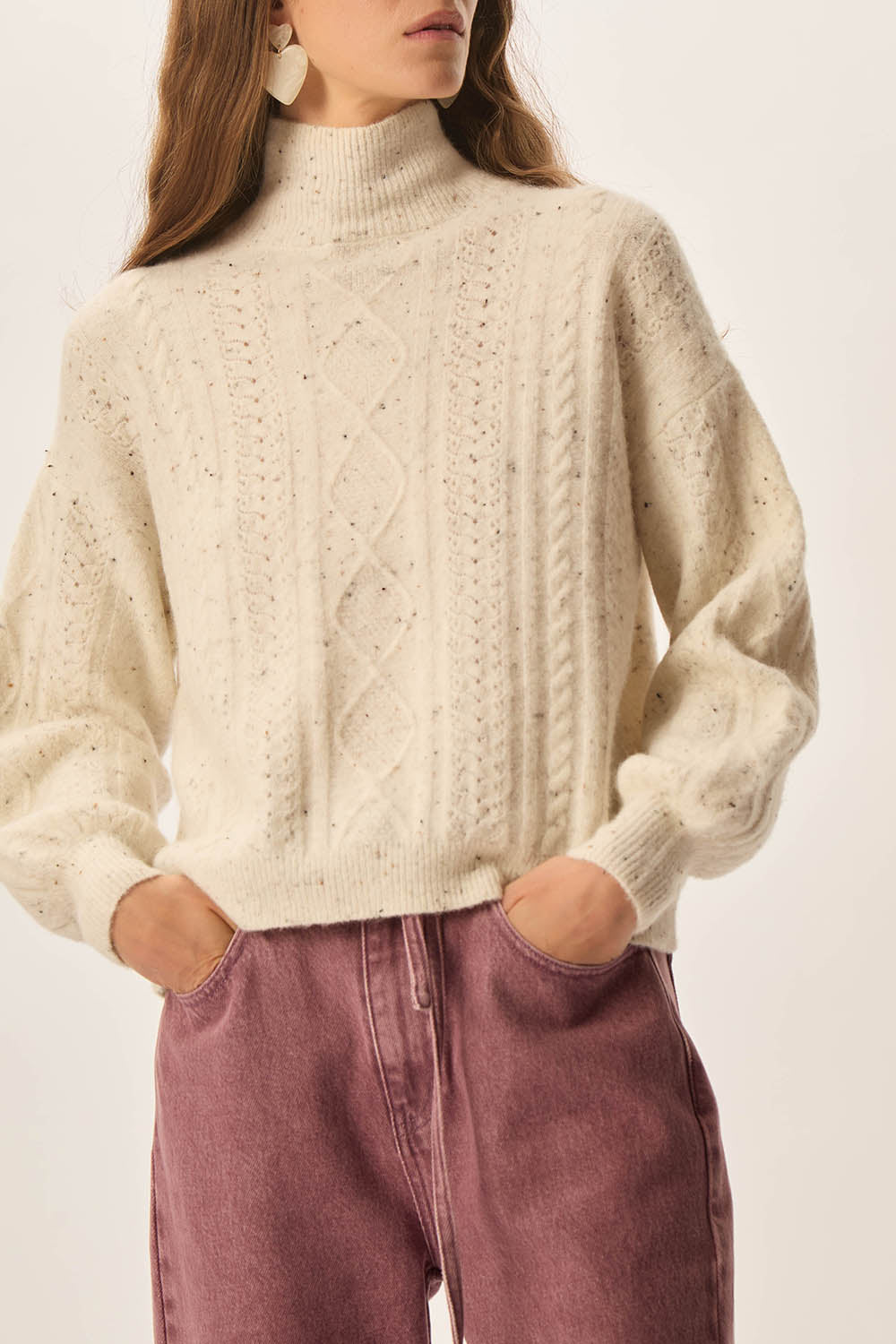 Pull Dino Creme Tweed