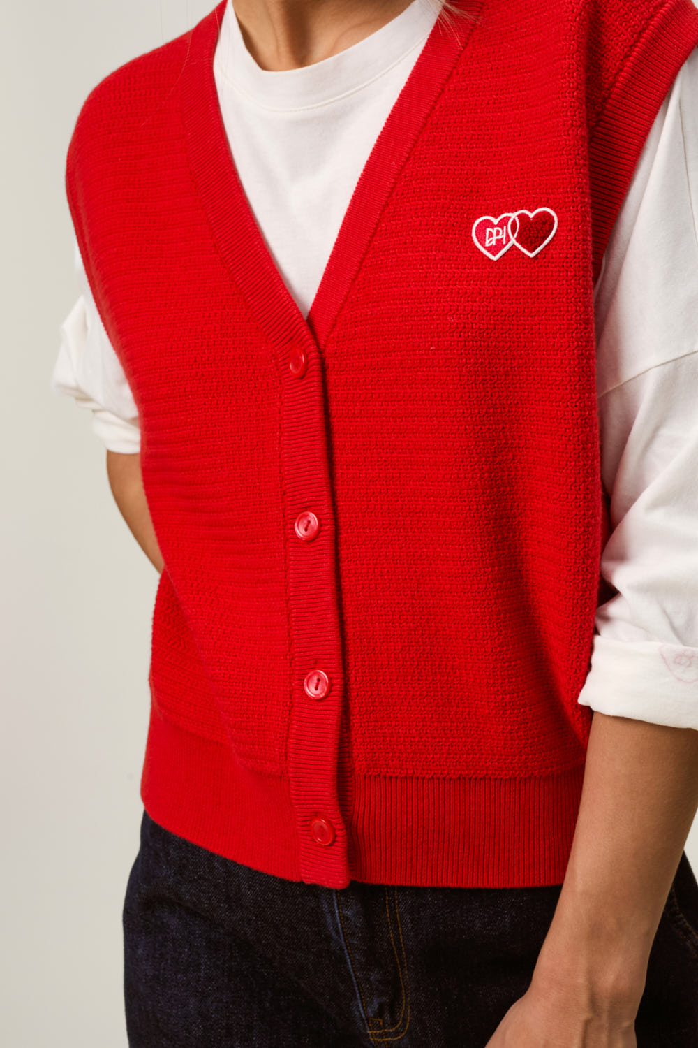 Gilet sans manches Ceylan Rouge