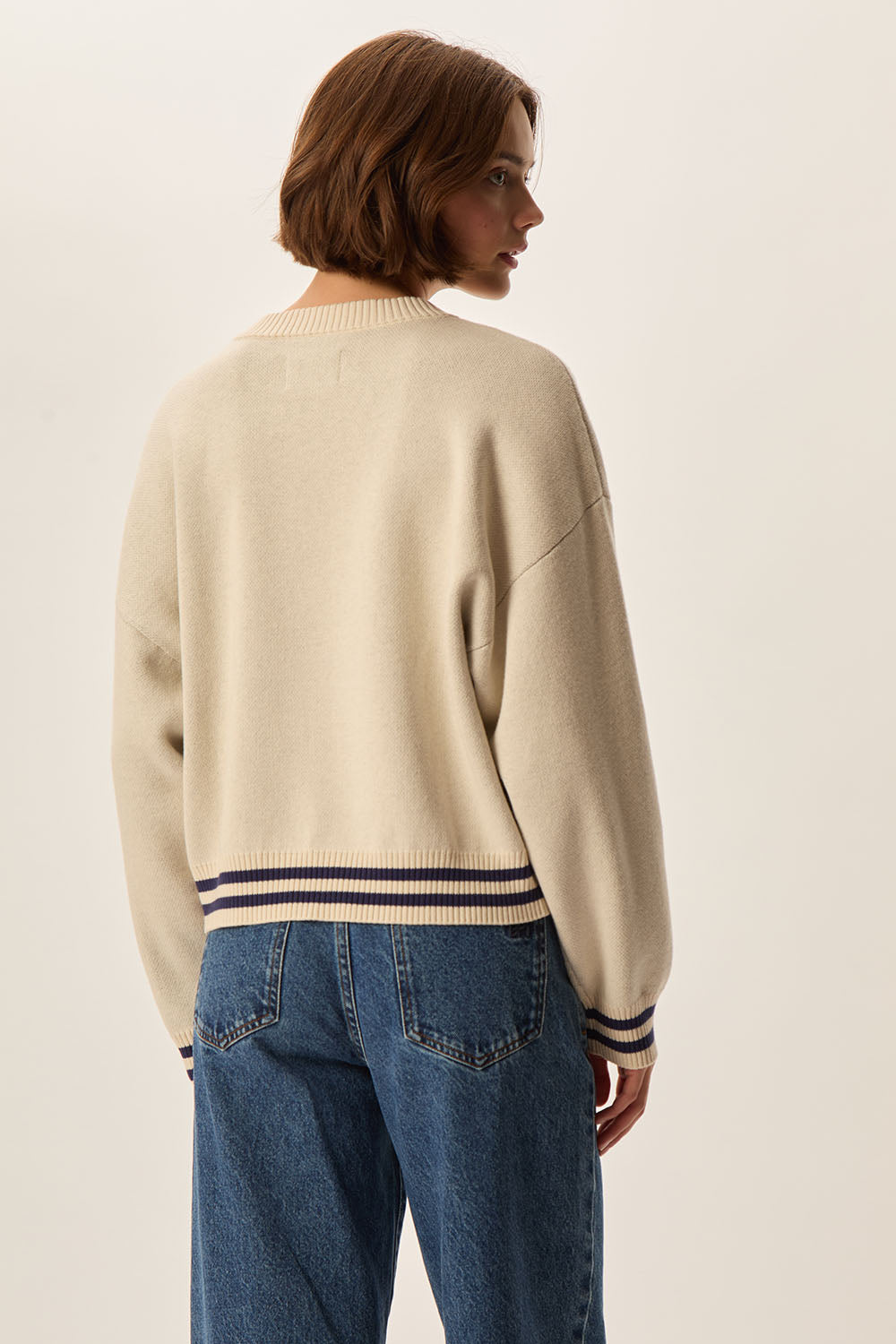 Jumper Cesar Creme/Marine