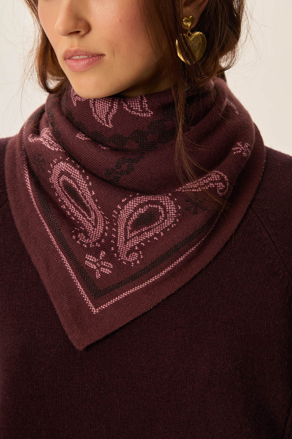 Echarpe triangle Clooney Cacao