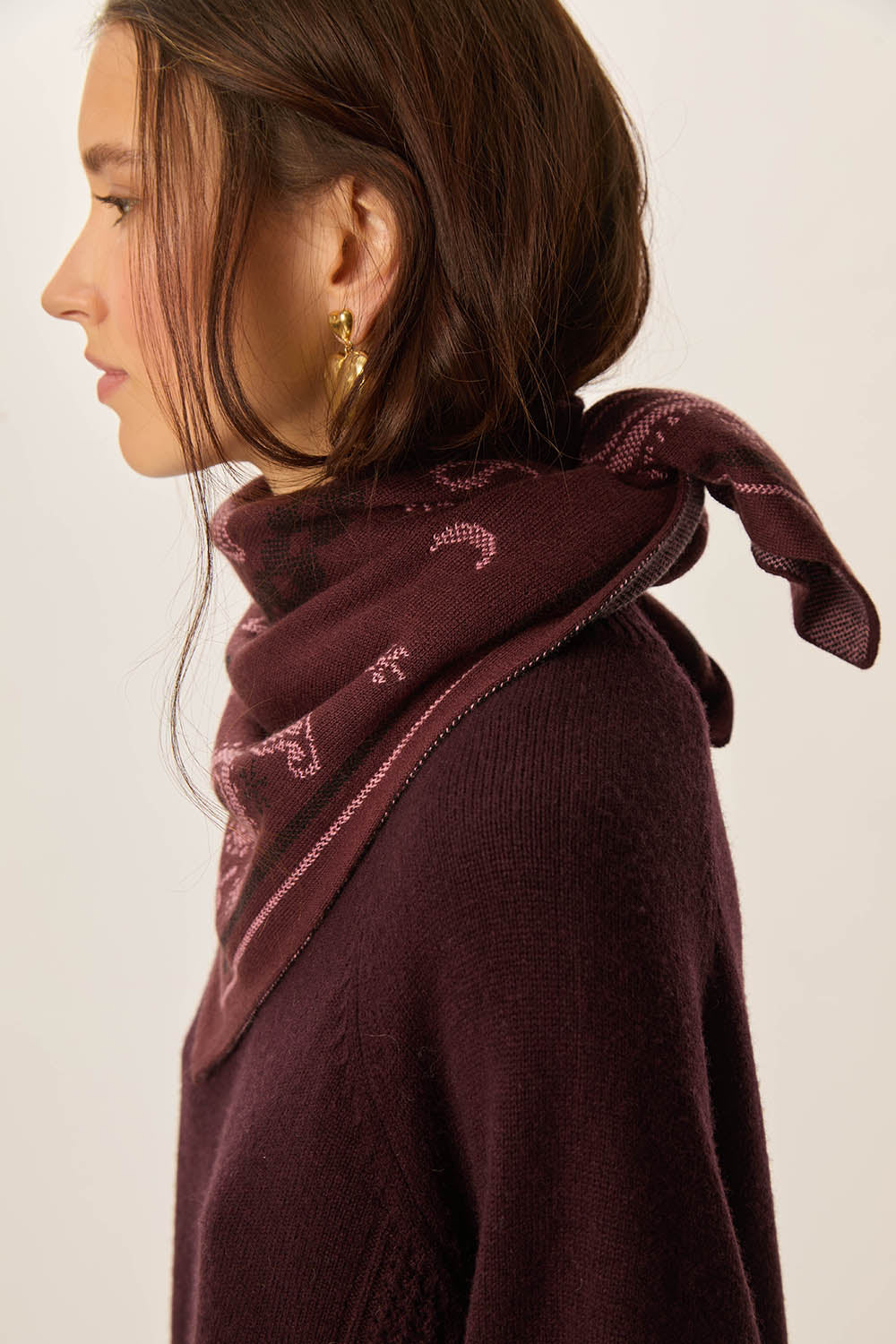 Echarpe triangle Clooney Cacao