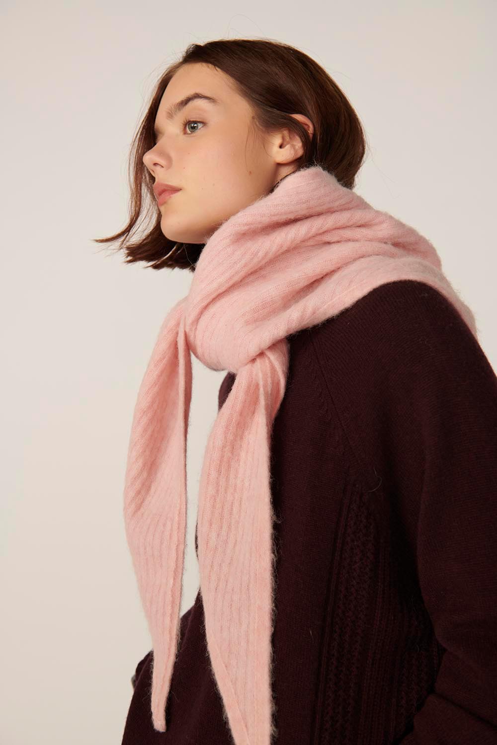 Echarpe triangle Aubelle Poudre