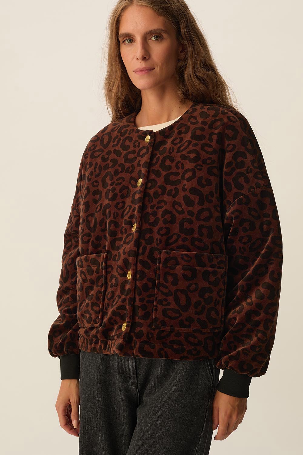 Knitted jacket Hilda Leopard