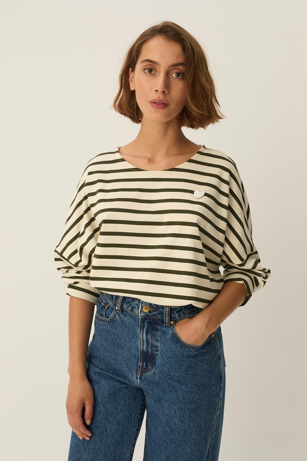 Marinière Filly Ecru/Pickle