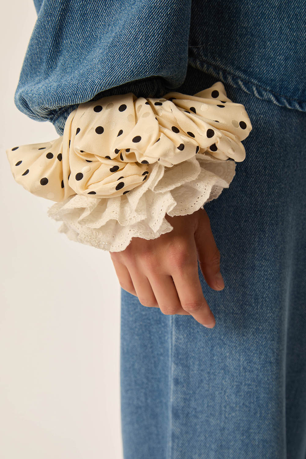 Chouchou Wioletta Pois Jacquard