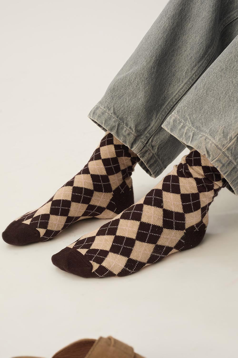 Chaussettes Philomene Loup/Coffee