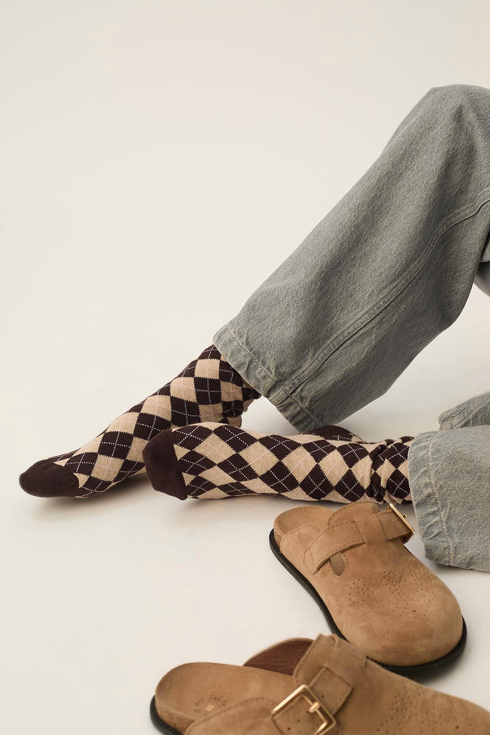 Chaussettes Philomene Loup/Coffee