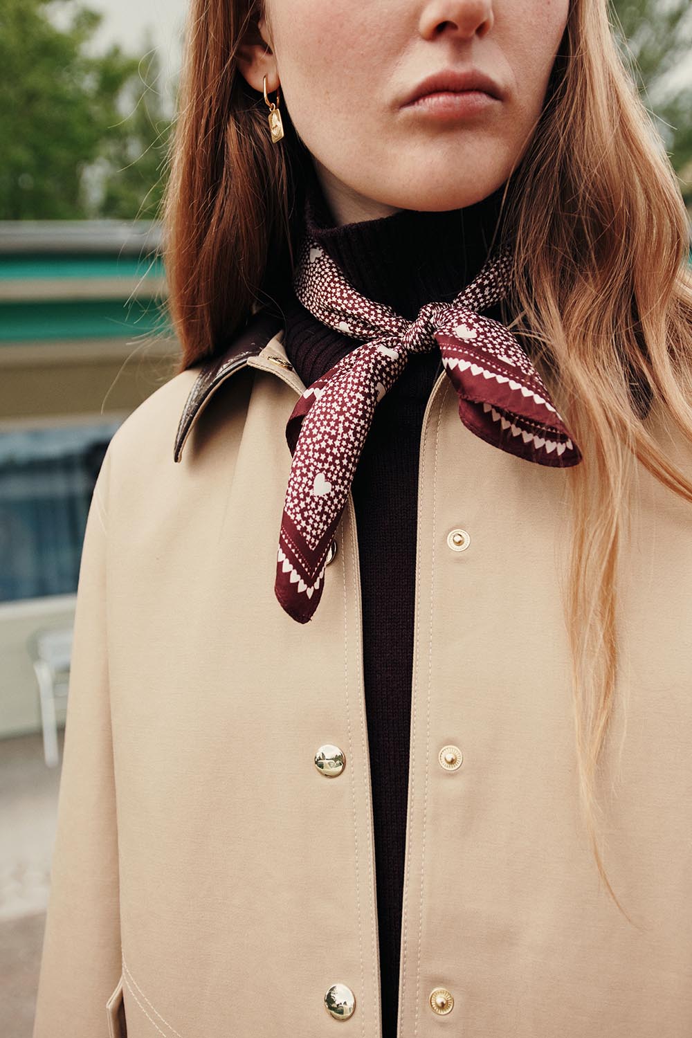 Carré de soie Nybiche Coeur Berry