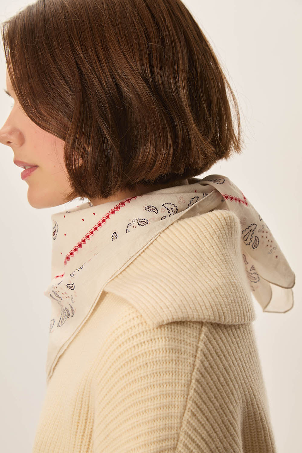 Foulard Nypette Paisley Sable