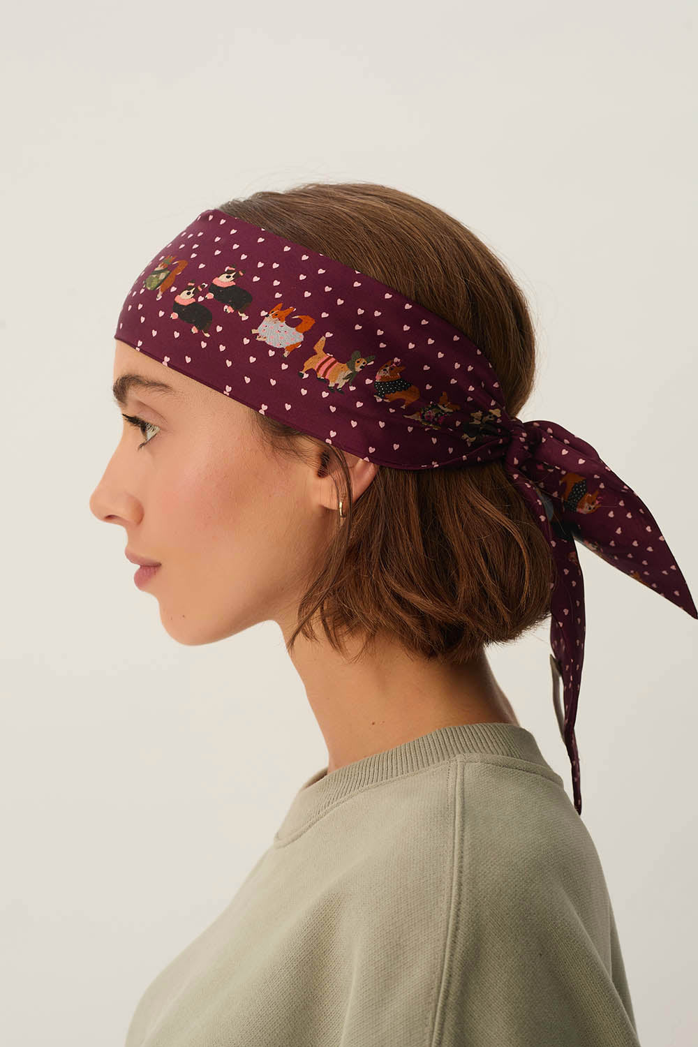 Bandeau de soie Nycolas Corgi Berry