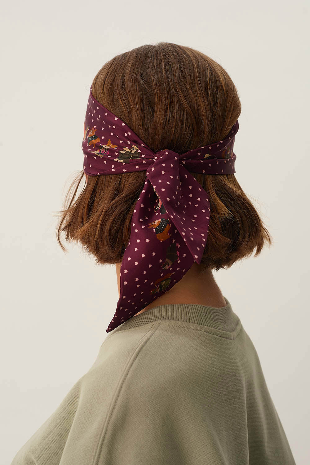 Bandeau de soie Nycolas Corgi Berry