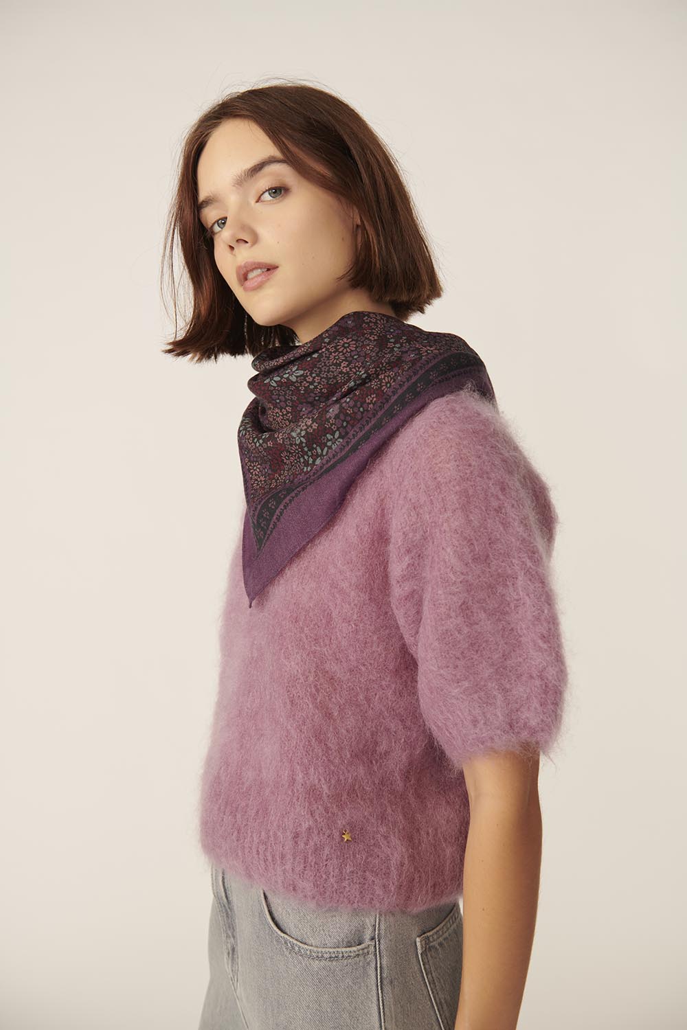 Foulard Nydou Golden Framboise