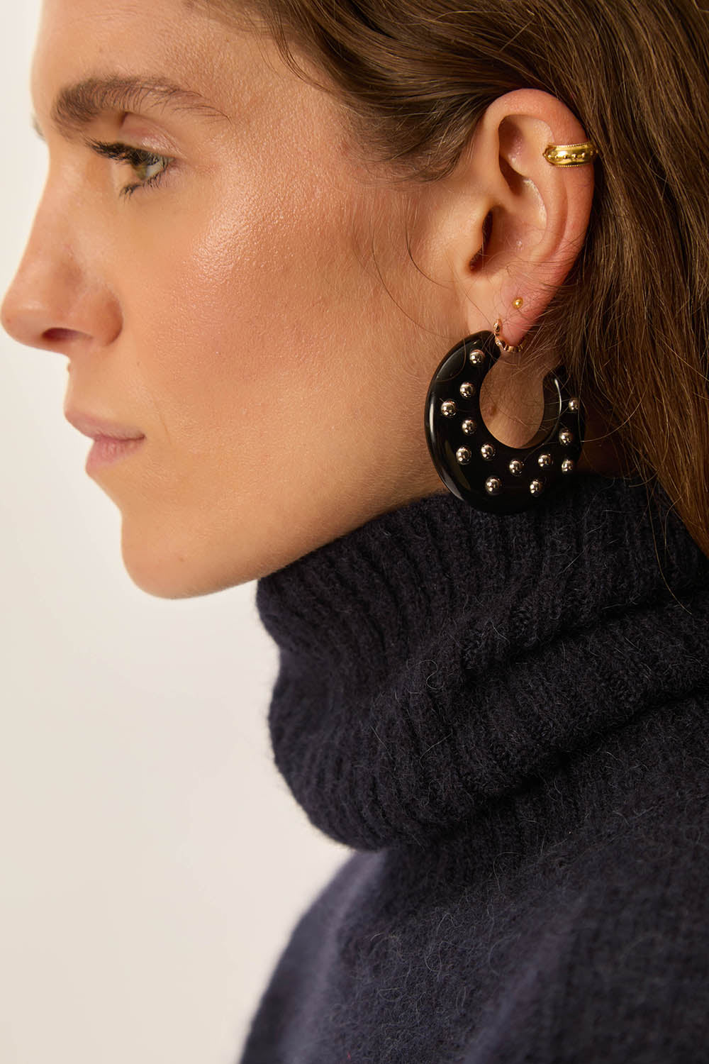 Lalbert Noir/Argent Earrings