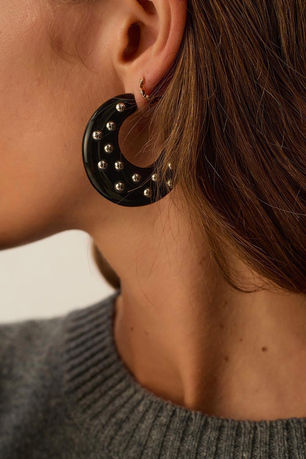 Lalbert Noir/Argent Earrings