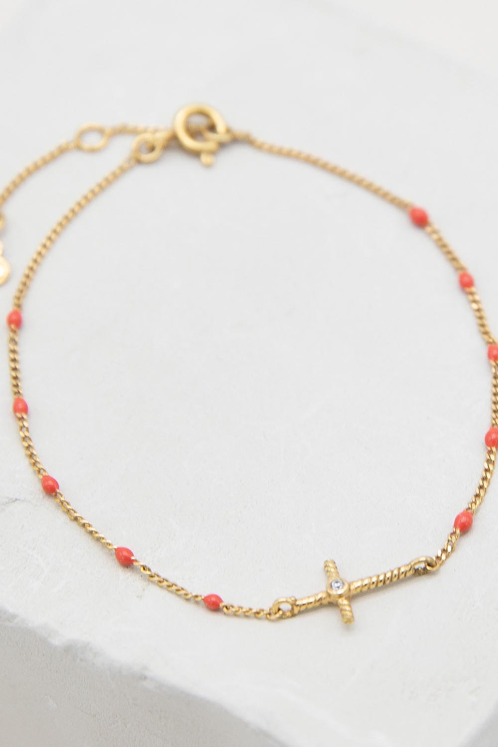 Bracelet Cross Corail