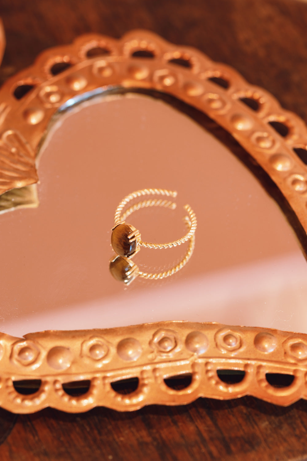 bague pierre * camelia oeil du tigre