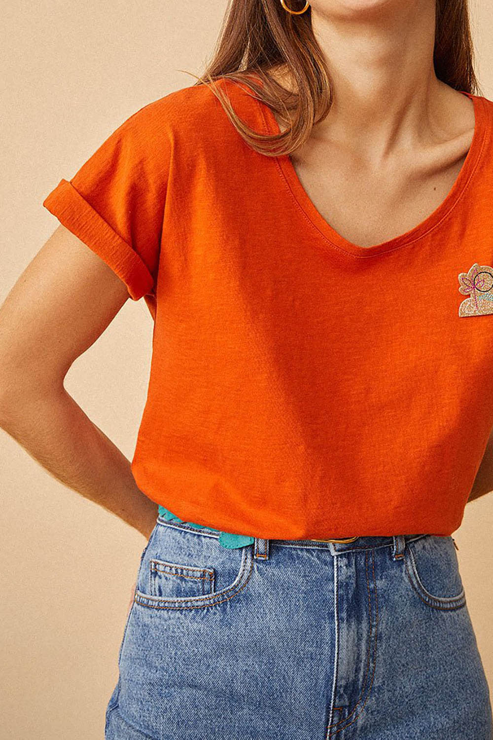 tee shirt zaelia orange brulee