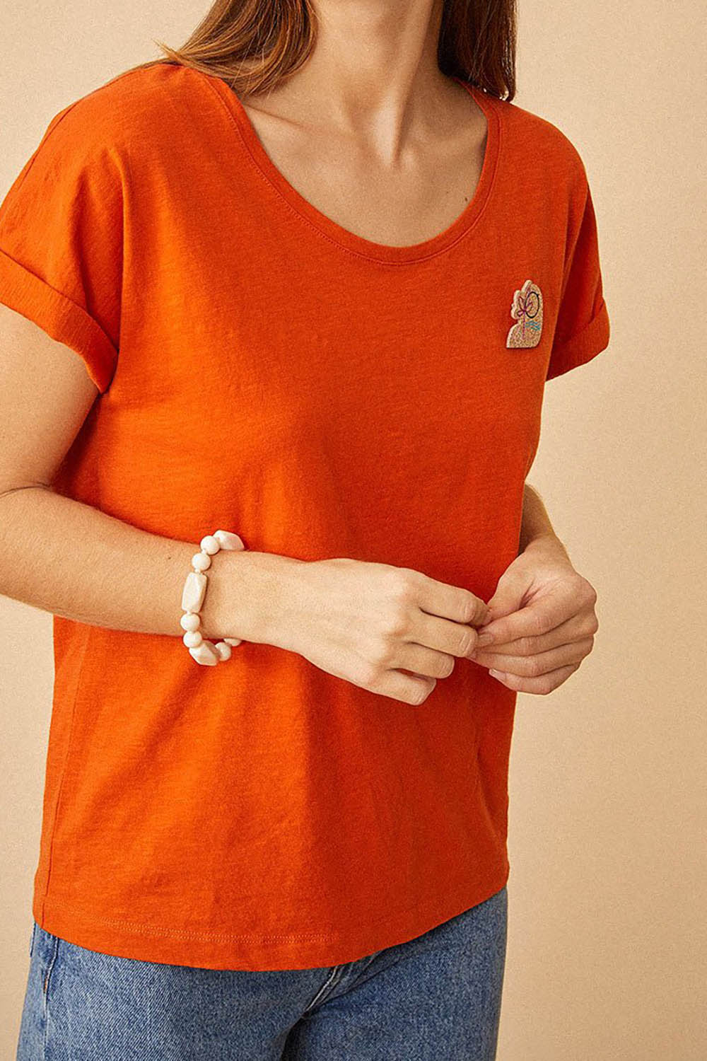 tee shirt zaelia orange brulee