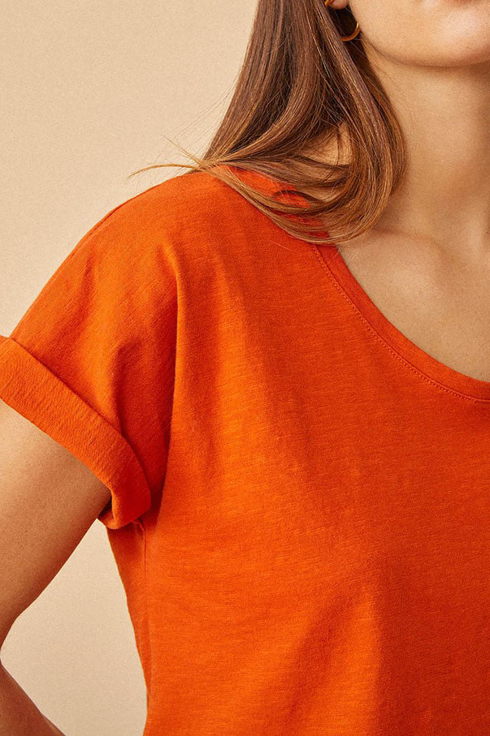 tee shirt zaelia orange brulee