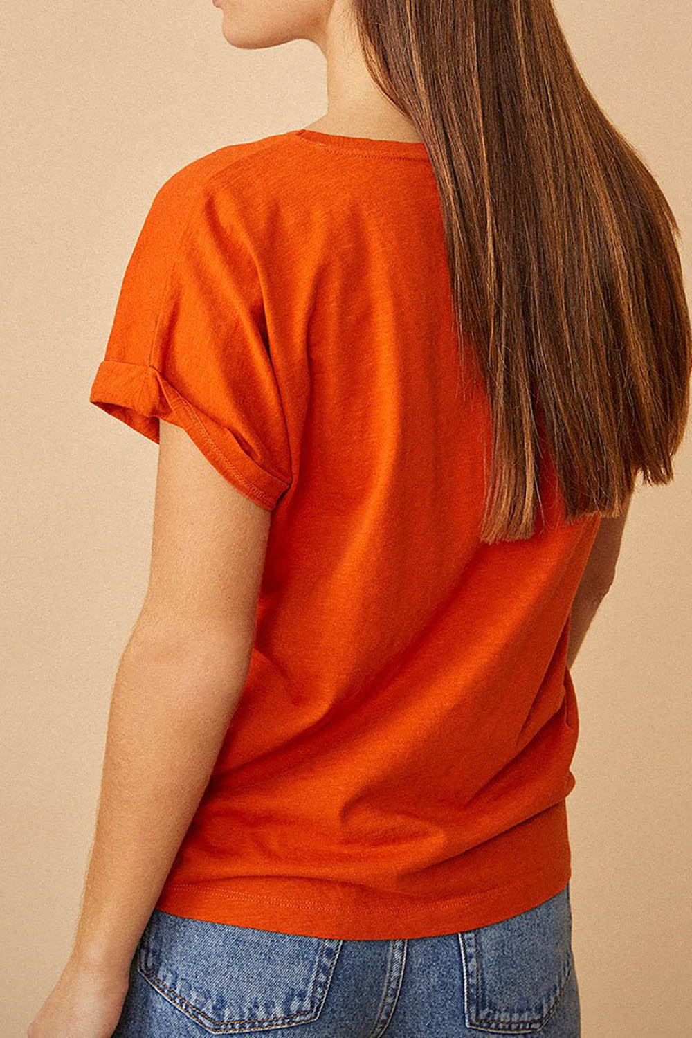 tee shirt zaelia orange brulee