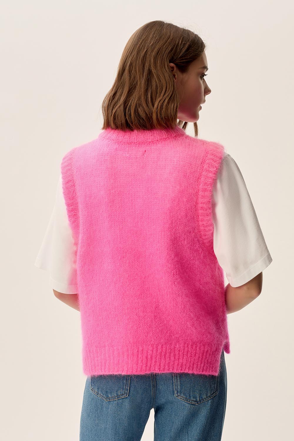 Mohair Laine Sans Manche Mohair Gilet Sans Manche Femme Maille