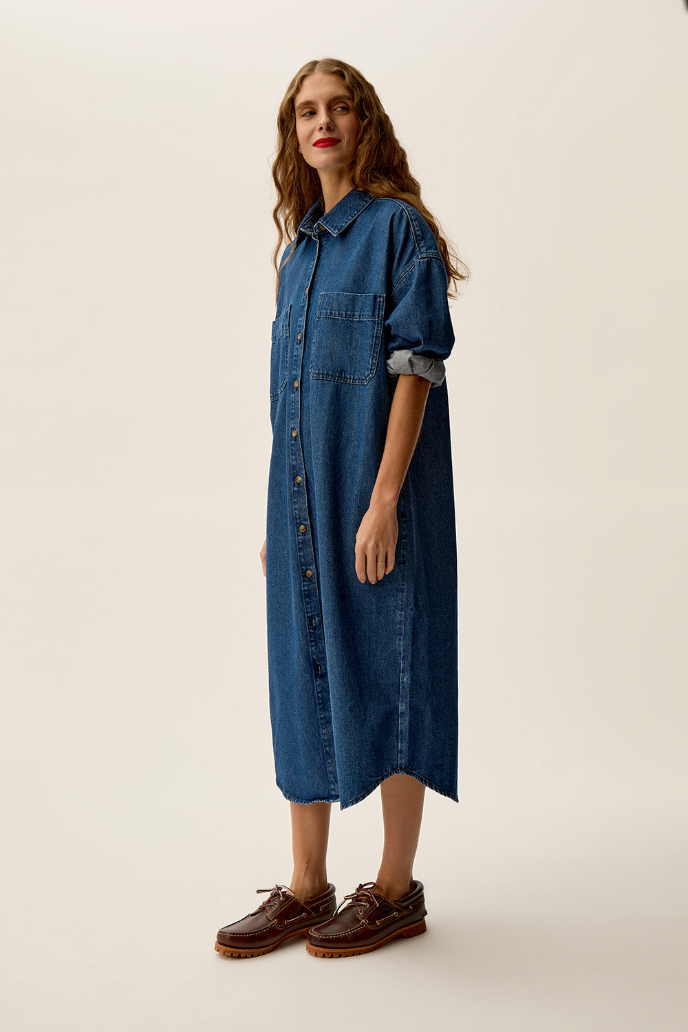 des petit hauts Robe Lazou Middle Blue