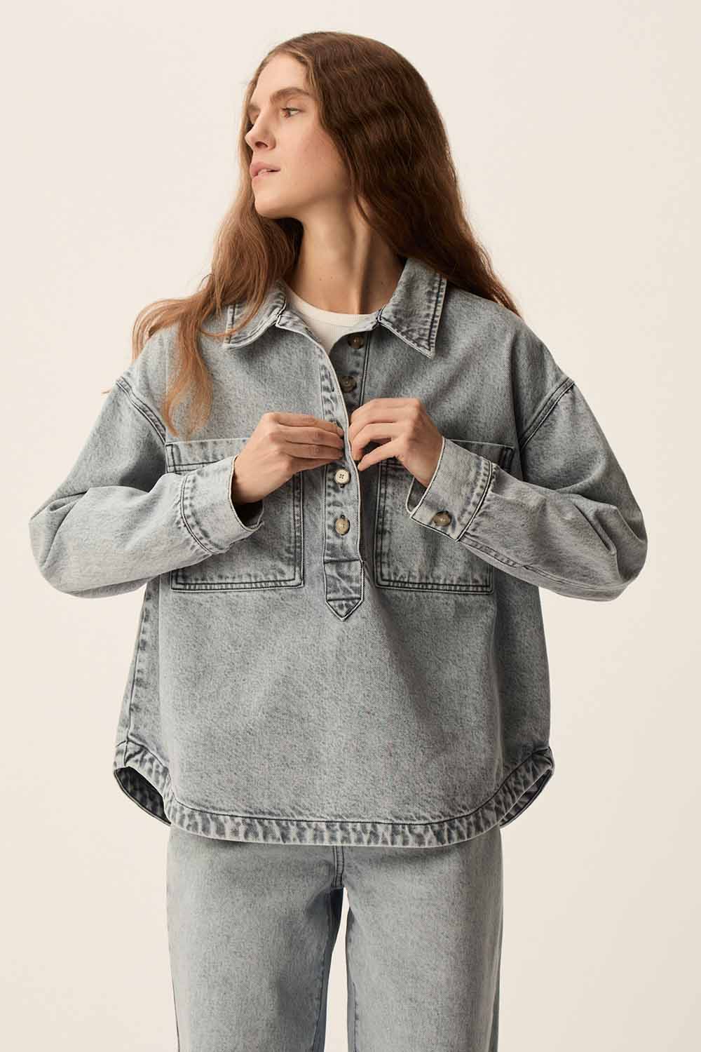 des petit hauts Chemise Quebec Hawai Blue