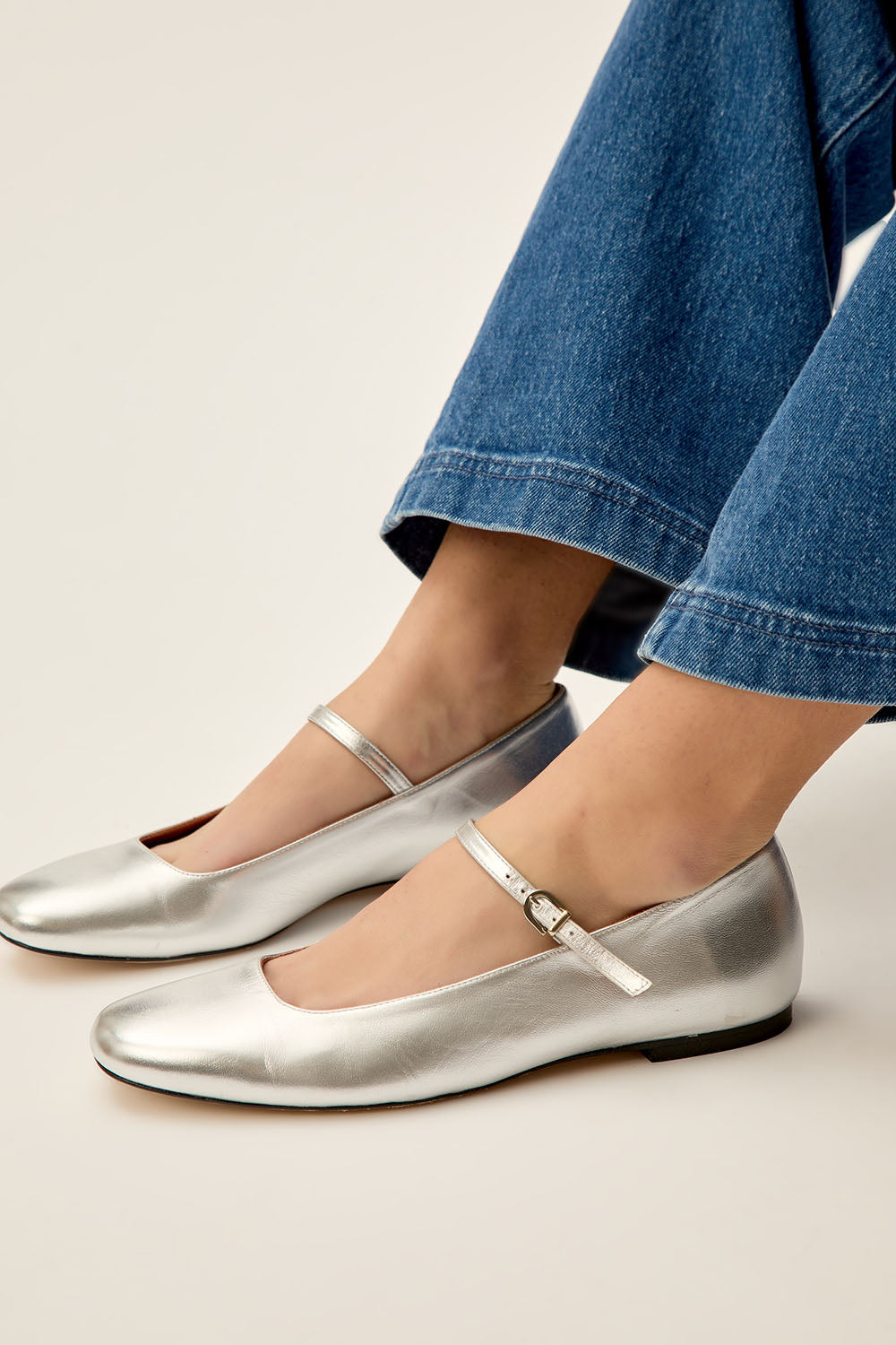 Ballerines en cuir Lilio Argent