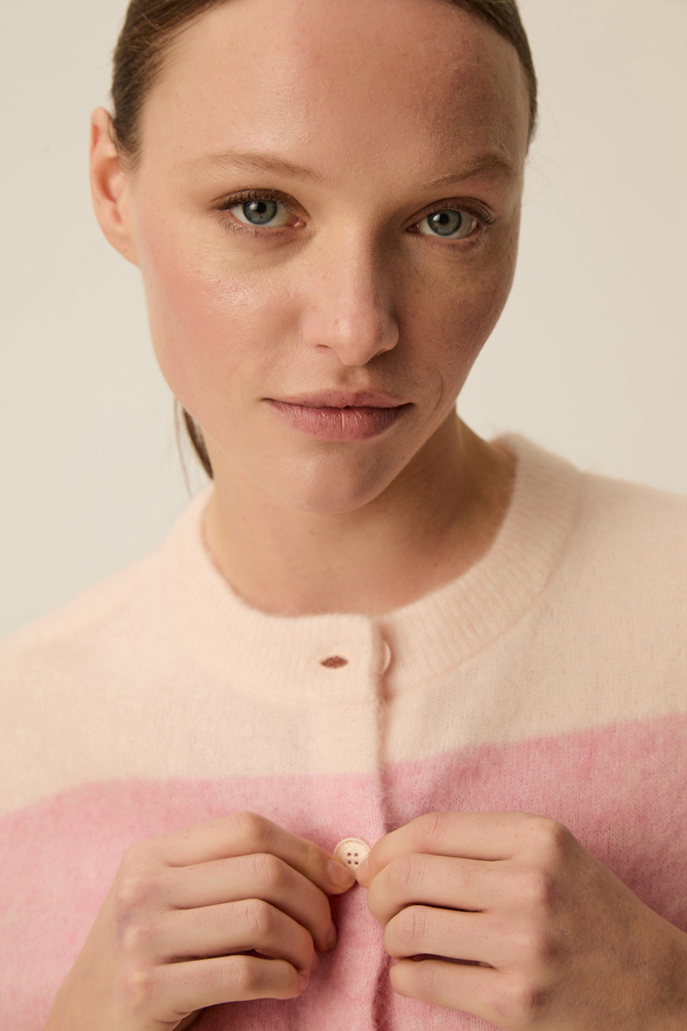 Gilet Domette Poudre/Rose