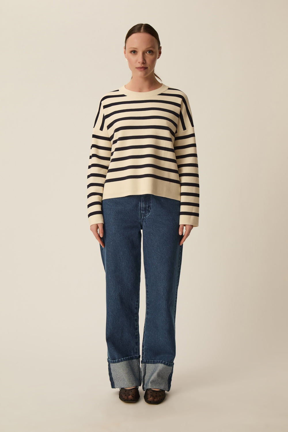 Striped jumper Biscote Creme/Marine
