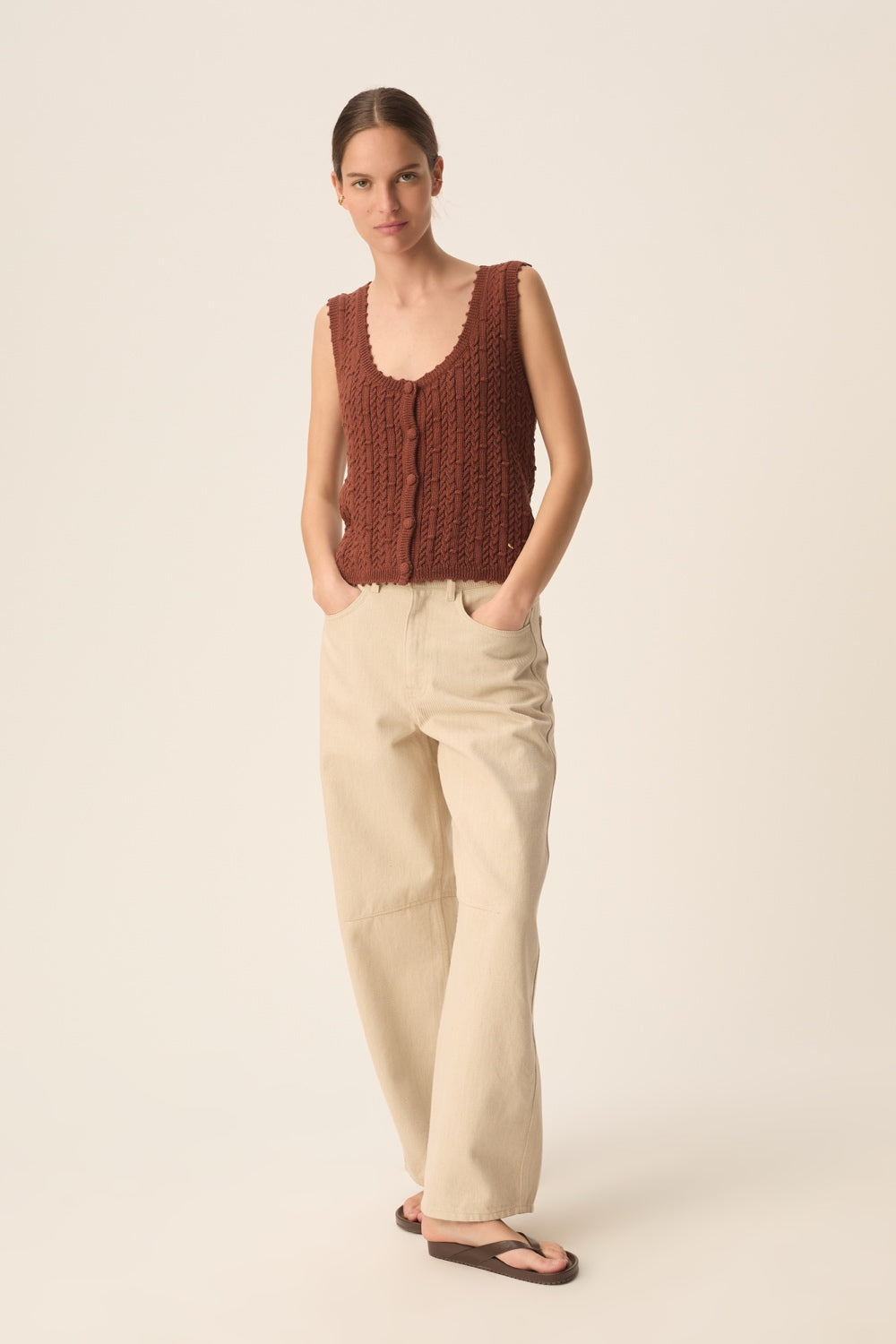 Top en maille Azora Choco