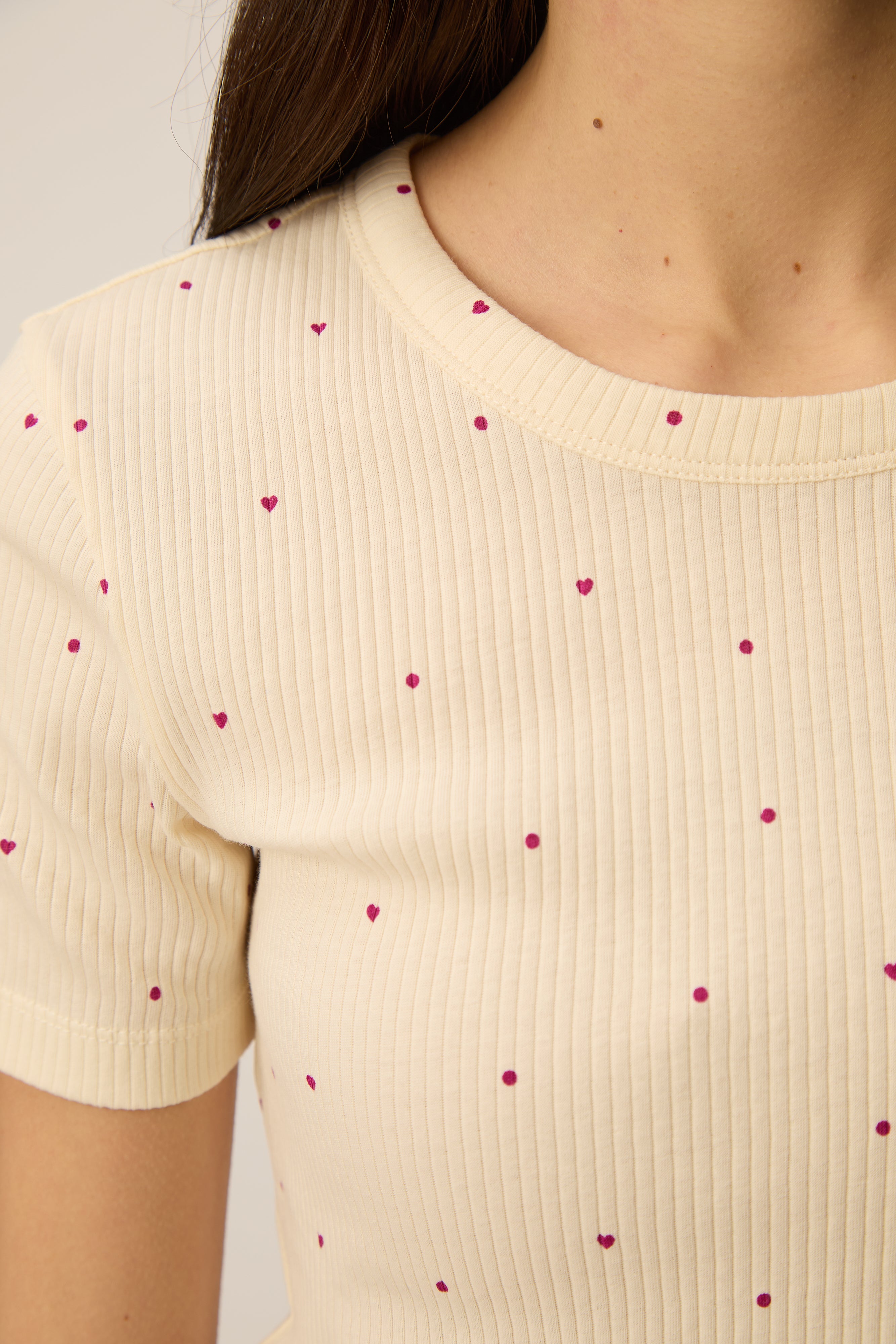 Tee-shirt Hava Ecru/Pivoine