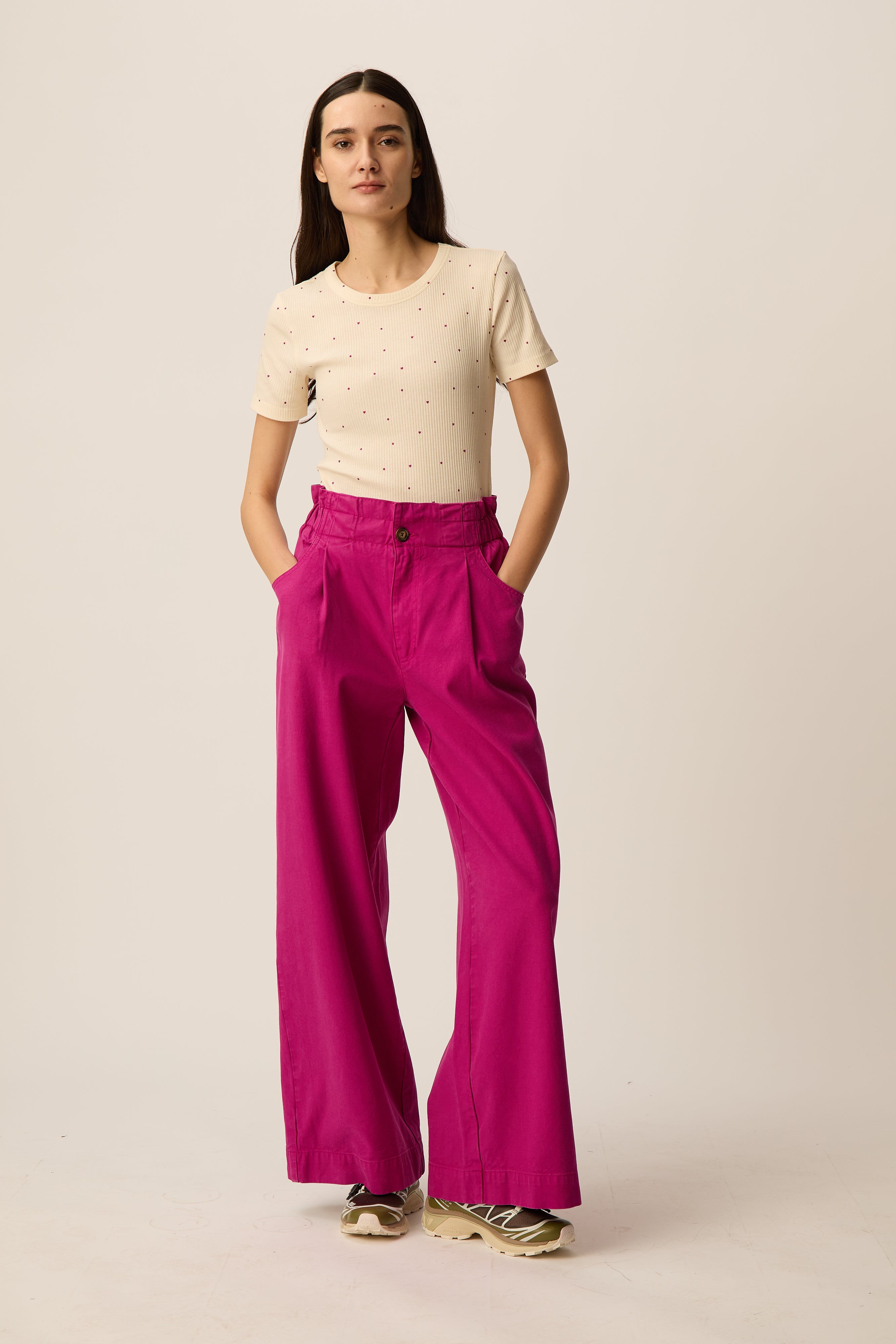 Tee-shirt Hava Ecru/Pivoine