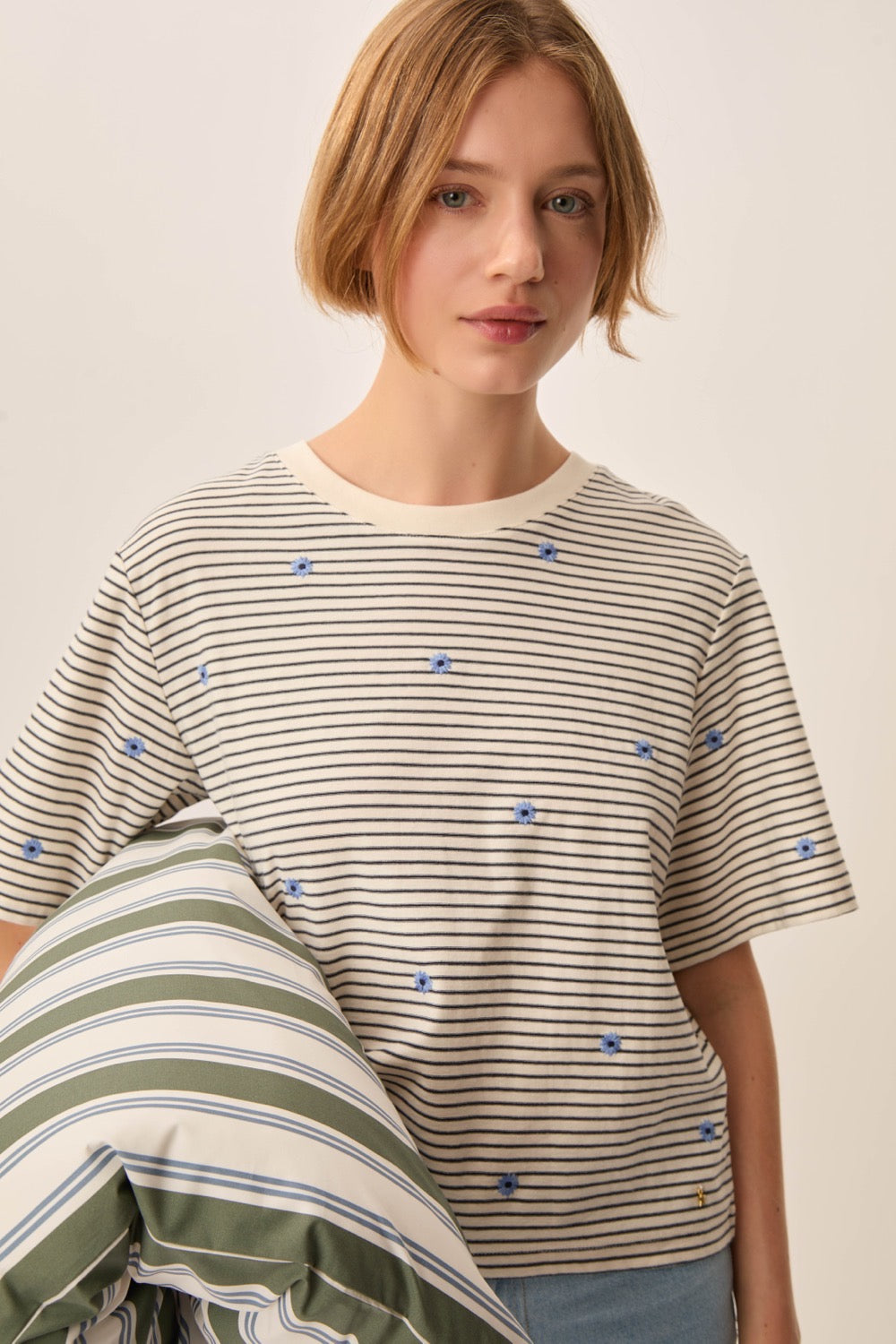 Tee-shirt Josef Marine/Ciel