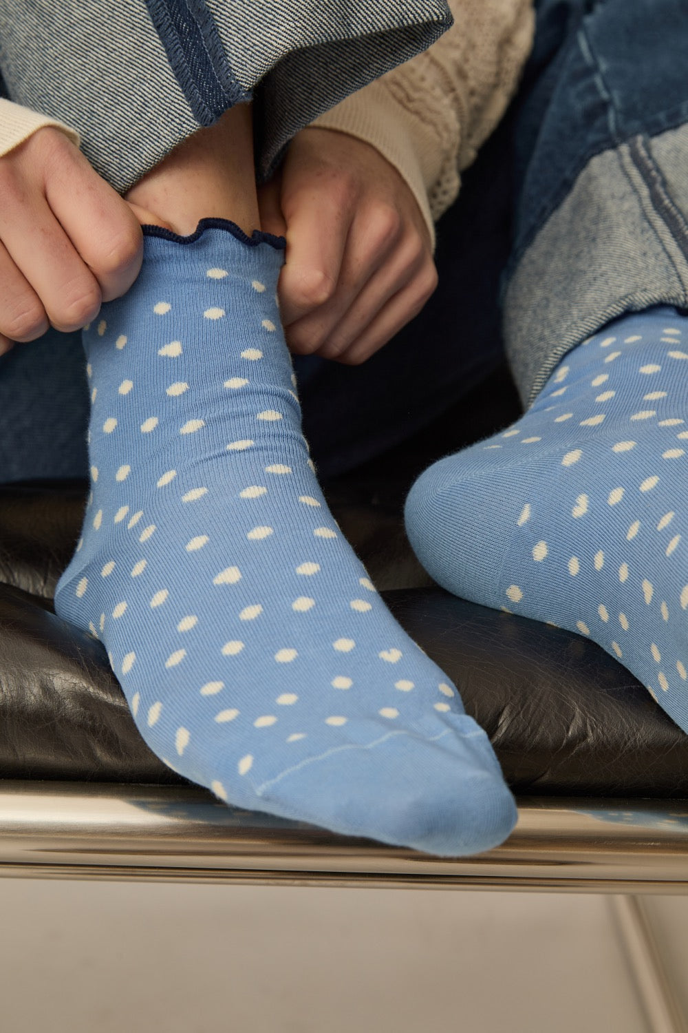 Chaussettes Wayem Dots Ciel