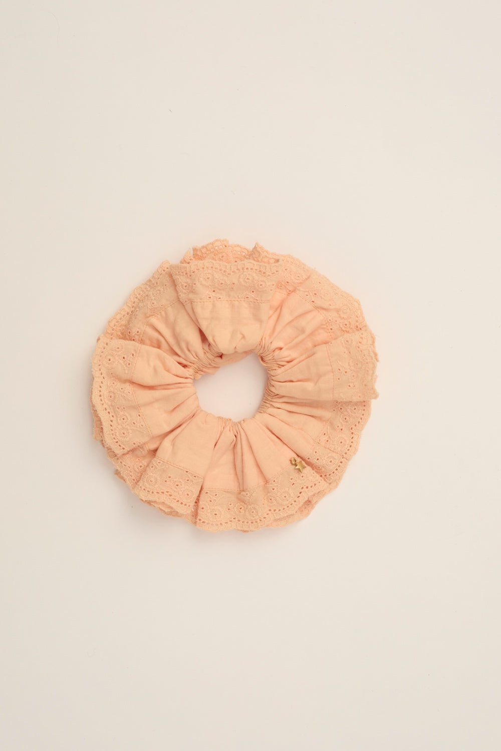 ChouChou Chouchou Détail Dentelle Coton Orange Clair - Des Petits Hauts