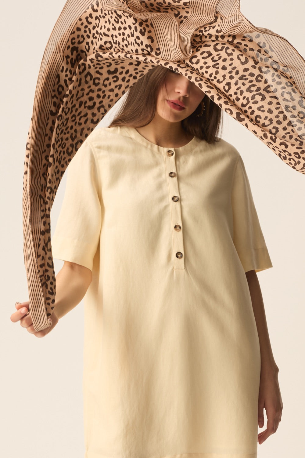 Foulard Nymine Graou Terre/Peach