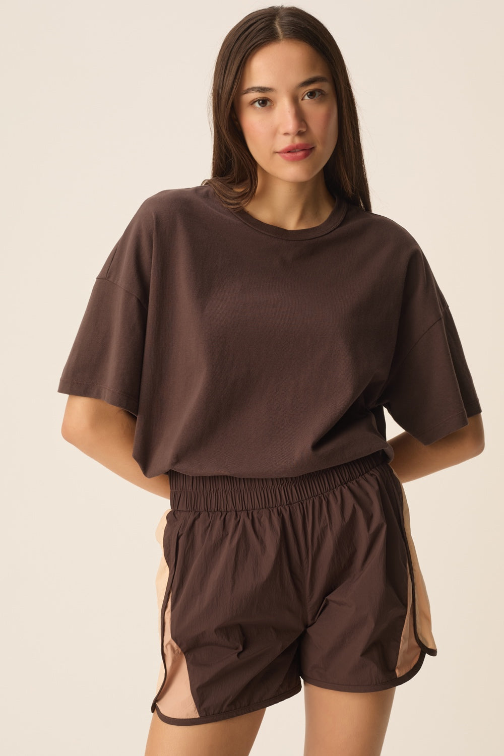 T-Shirt Oversize Col Rond Coton Bleu Marine - Zaela Marine - Des