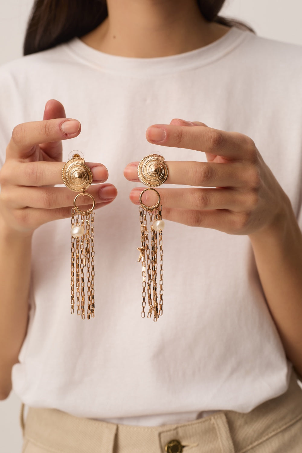 Boucles D'Oreilles Phantinos Rose Dore