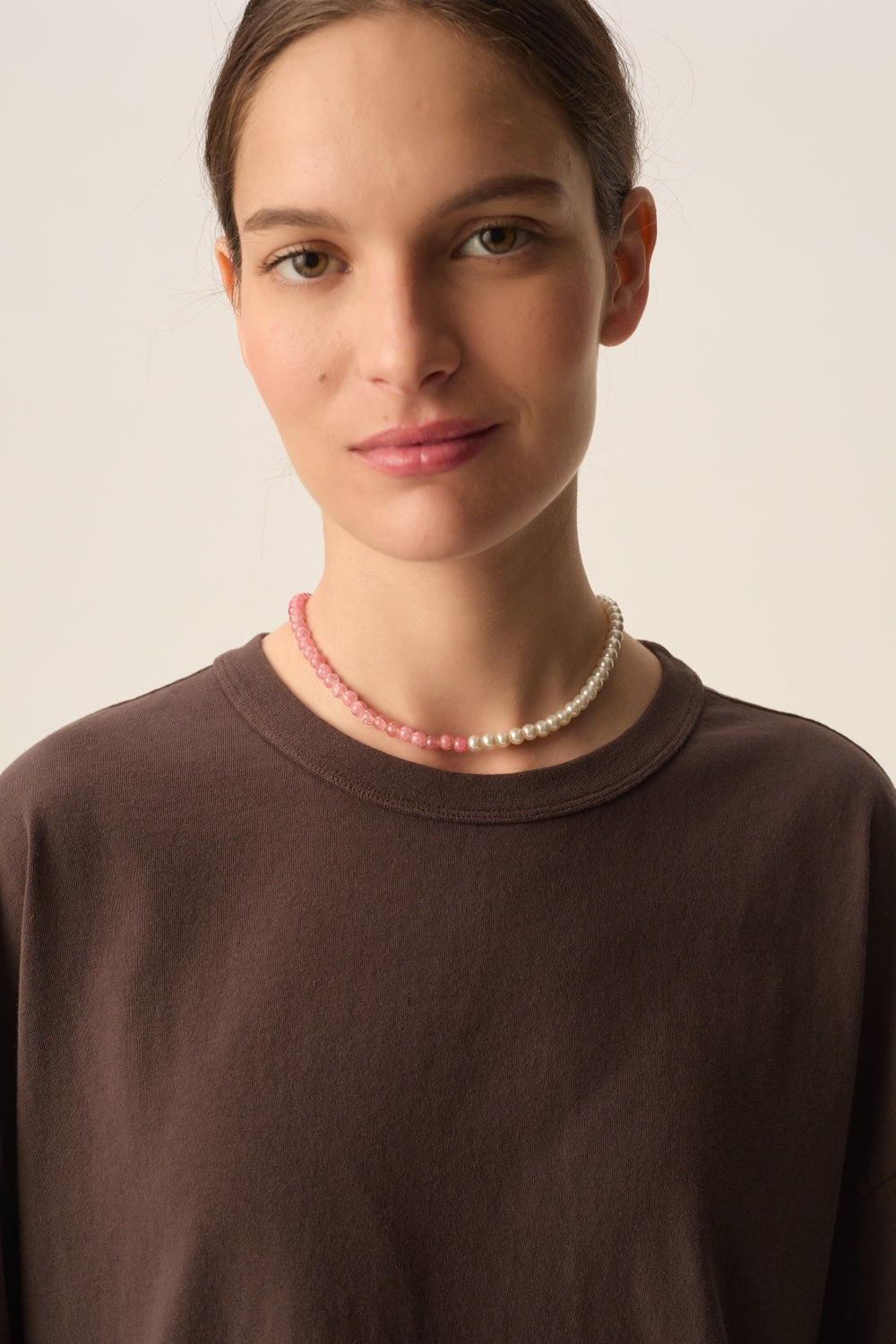 Collier Papillote Perle/Rose