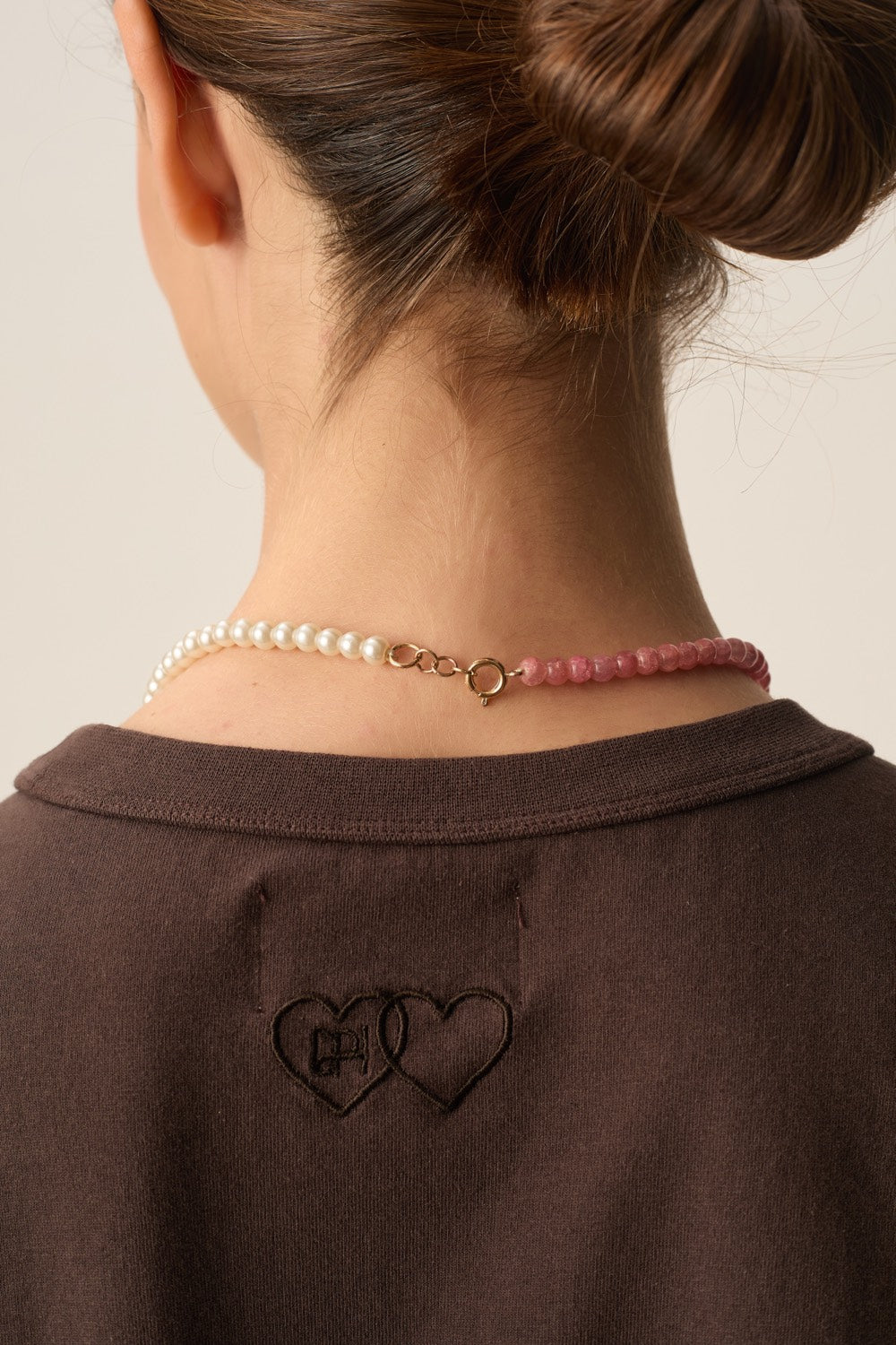 Collier Papillote Perle/Rose