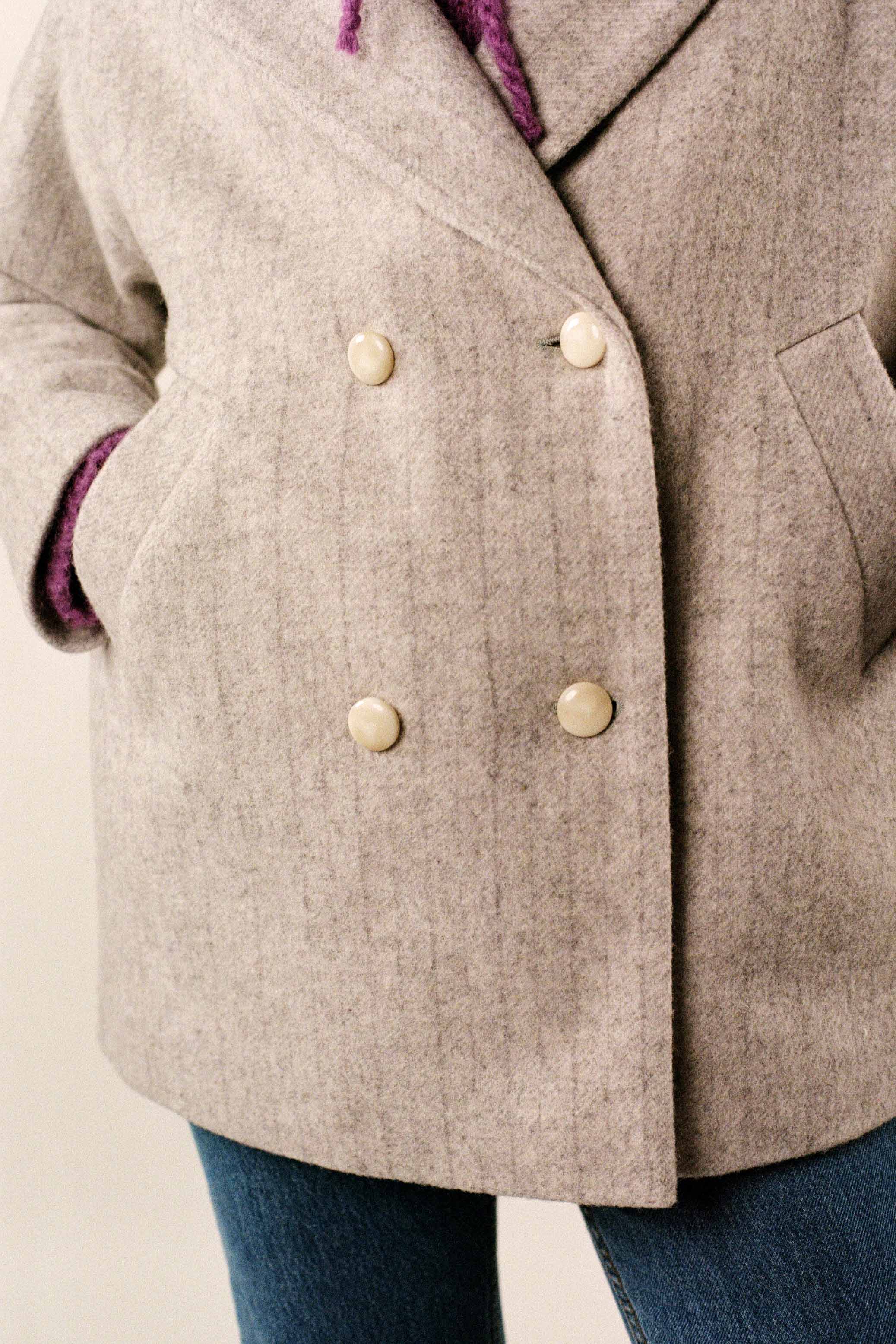 manteau namaste rayure gris chine