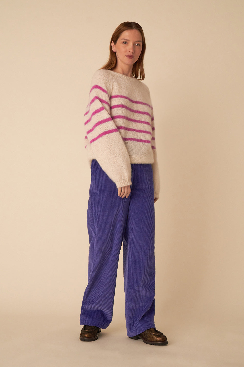 ecru/crush dubol striped jumper