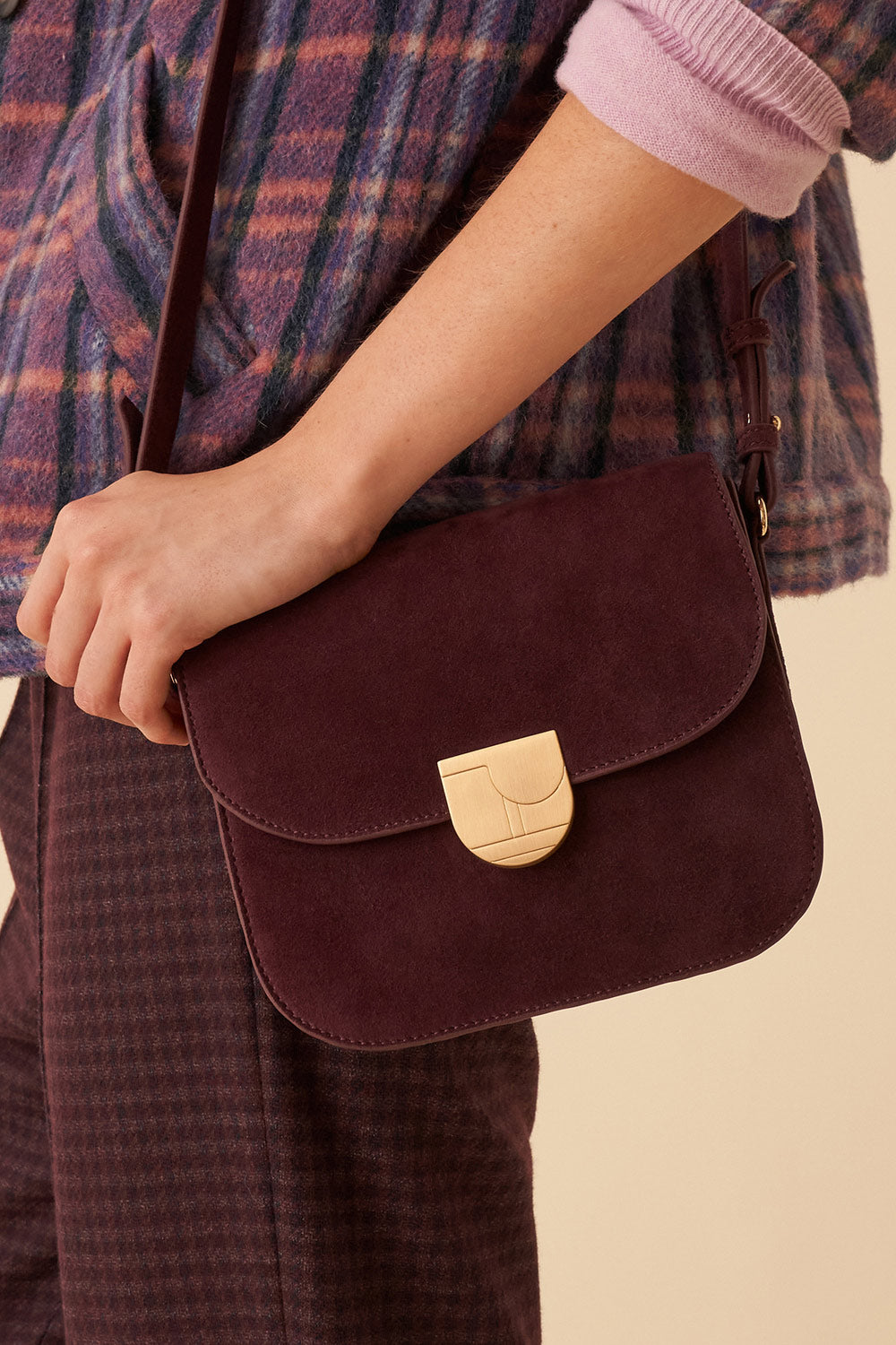 Lenny bag in purple / burgundy leather&nbsp;