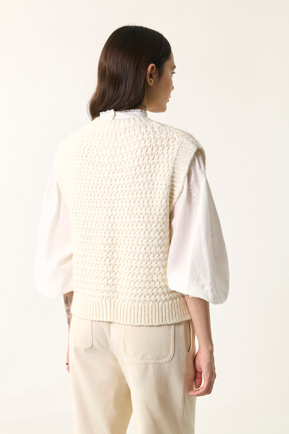 Gilet sans manches Aster Creme