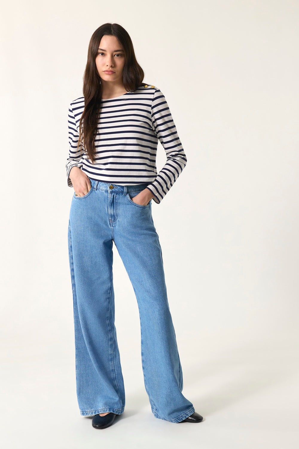 Striped jumper Filipette Ecru/Marine