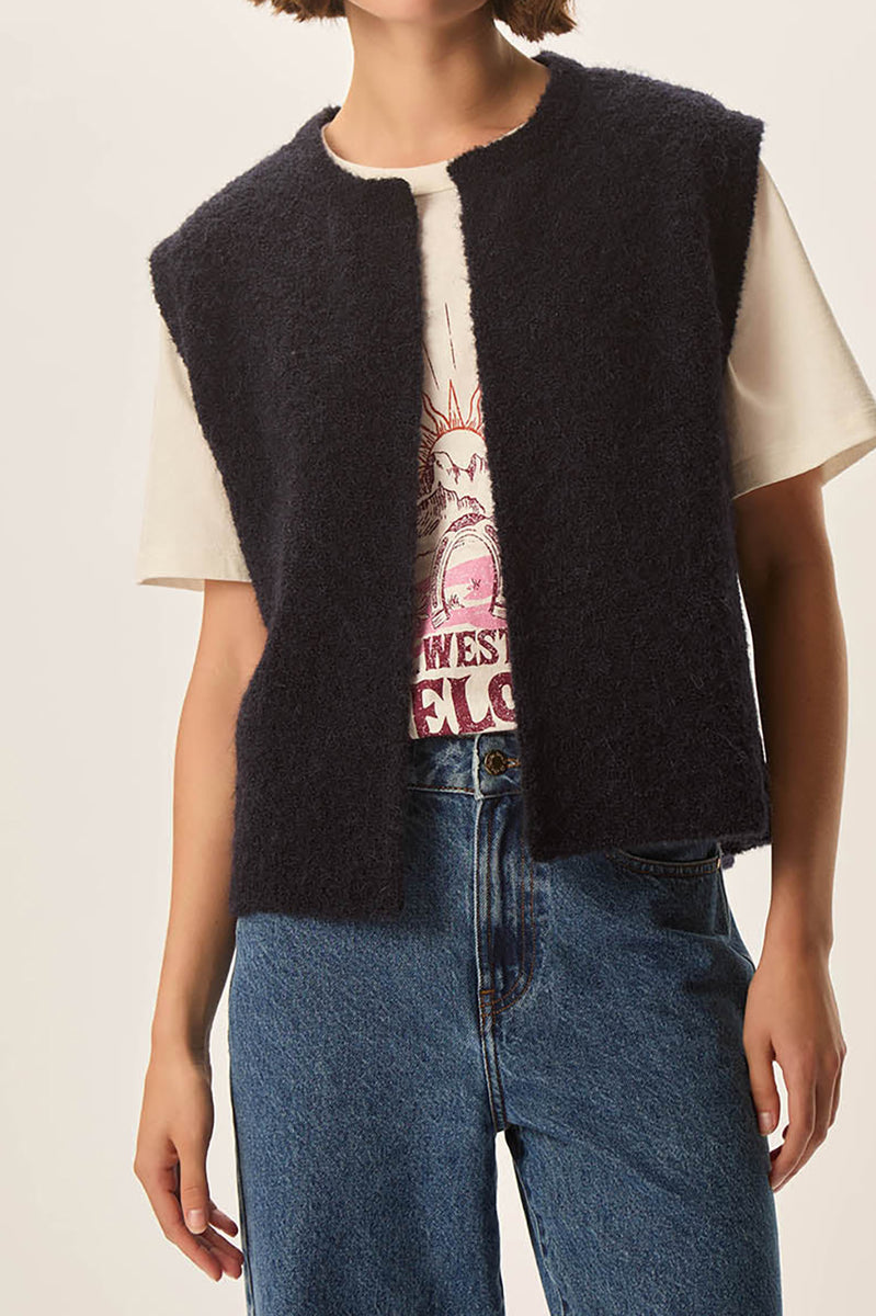 Gilet Artitekt Noir Et Blanc Taille L/40-42 - Neuf Sans étiquettes, Franges Bas, Style Automne/hiver