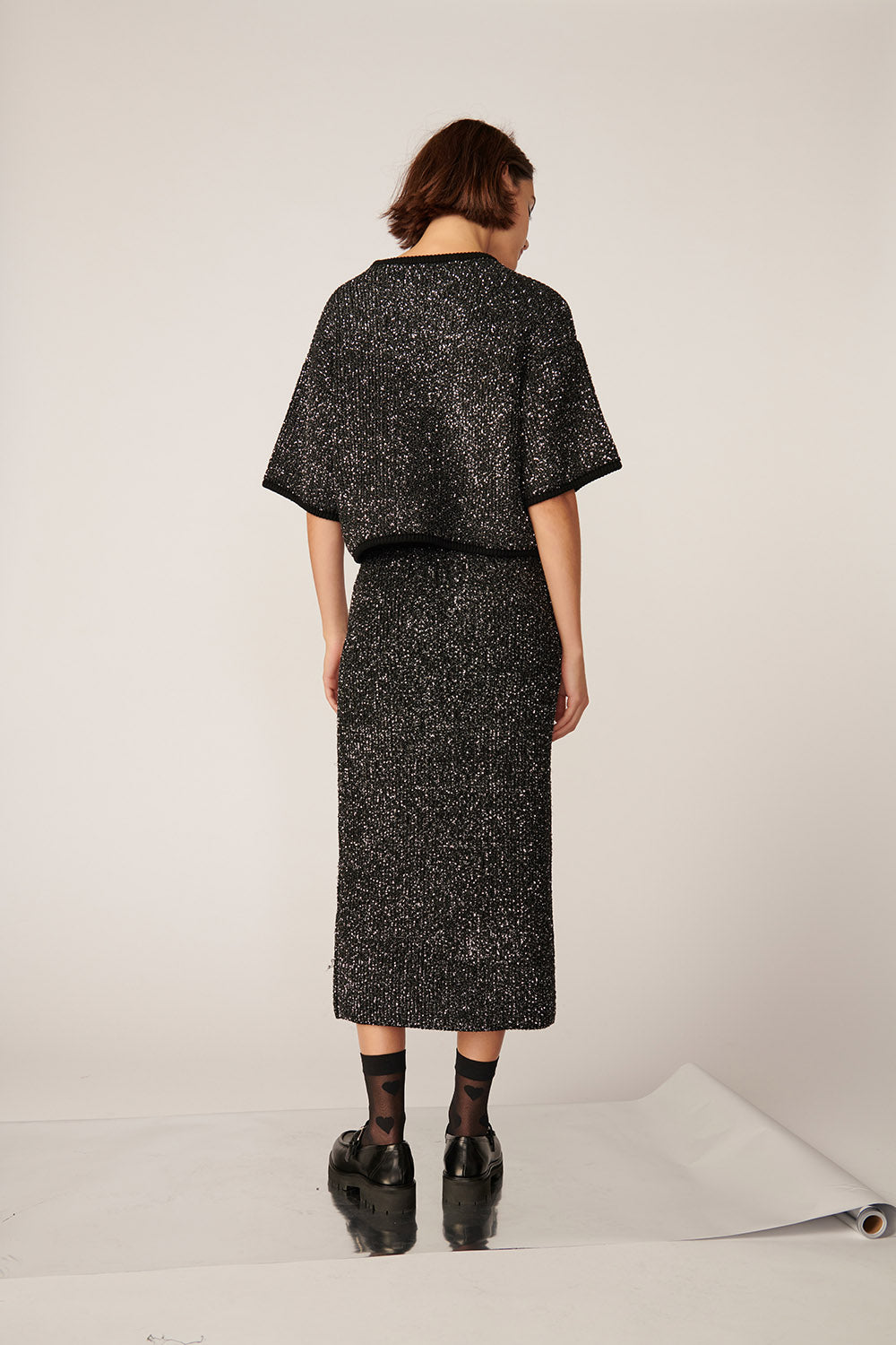 Jupe droite en voile et sequins camel - VELLIA GERARD DAREL Jupe droite en voile et sequins camel - VELLIA GERARD DAREL