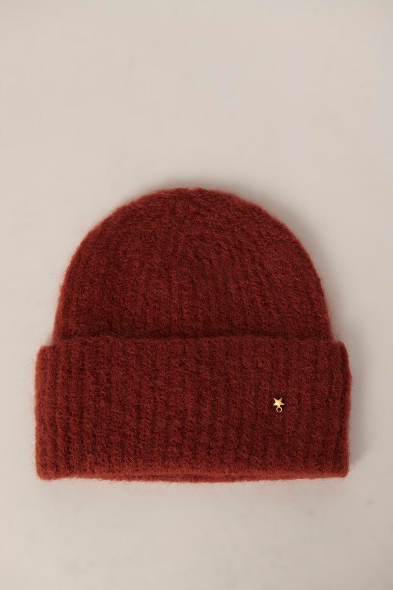 Bonnet À Revers Kid Mohair Et Laine Marron Alan Fox Des Petits