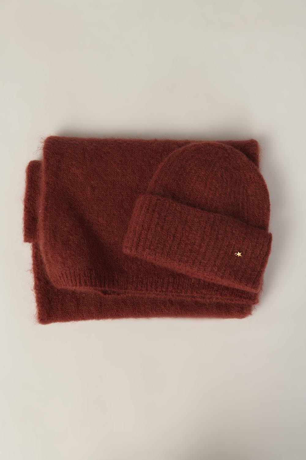 Écharpe Longue Kid Mohair Et Laine Mérinos Marron Alouette Fox